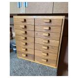 Solid oak 14 drawer cabinet hand made! Please come at the ends of pickup, this is full.