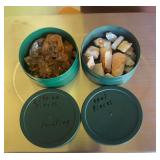 Container of citrine pieces and opal pieces 3.8 ounces total weight - including containers