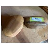Two handmade wooden trinket boxes, Myrtle wood, and Elm