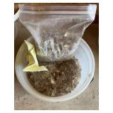 Large container of quartz crystals