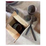 Electric smelter, two smelting ladles and cast-iron smelting pot