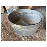 Galvanized wash tub, and bucket