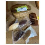 Handmade wooden trinket box, Myrtle wood comb and barrettes