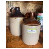 Two brown top jugs