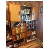 Custom built wooden bookshelf, 59 x 80 x 12 - contents not included, please come towards the end of pick up