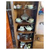 Curio cabinet contents, including glassware, and China - lots of antiques!