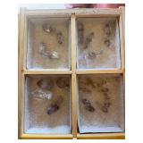 Drawer full of quartz crystals