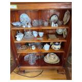 Curio cabinet contents includes China and glassware