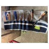 Large set of wood chisels