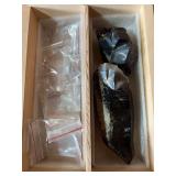 Very large quartz crystal and large garnet plus assorted small crystals