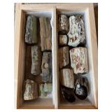 Drawer full of petrified wood