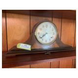 Gilbert mantle clock with burled veneer