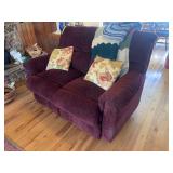 Maroon reclining love seat