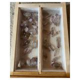 Drawer full of quartz crystals