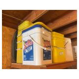 Large group of square buckets