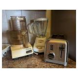 Food processor, blender, and toaster