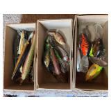 Three boxes of fishing lures