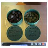 Container full of Star garnets from Emerald Creek and container of peridot stones from Arizona - total weight with containers 4.85 ounces (scale is not showing correctly)