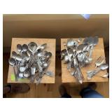 Large assortment of flatware, mostly silver plate a handful of pieces are sterling