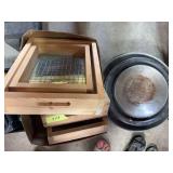 Gold pans, and gold sifting boxes