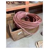 Wooden box and very large extension cord
