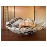 Native American basket with shells