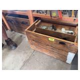 Two large wooden homemade storage boxes