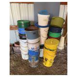 Large assortment of buckets and pots