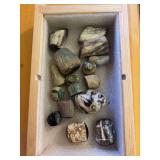 Drawer full of polished petrified wood