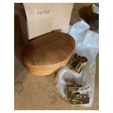 Wooden trinket box and two music box music pieces