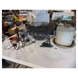 Chicken feeder, hanging pots, ash tray