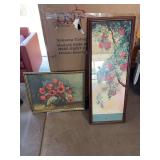 Two floral framed prints