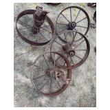 Four metal wheels