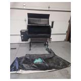 Jim Bowie Green Mountain Grill Smoker with Cover and Front Rack