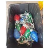 Christmas colored bulb stakes for exterior lights for yard (tub not included), small blow up