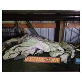 Car cover and mustang sign