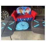 Kids sofa, hanger for toys, seat covers for under car seats-from Pet friendly home