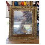 Vintage framed lady and boy print 22x26
