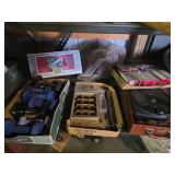 Vintage Kodak Carousel with spare extra magazines, weights, Vintage Milk bottles, toolkit spotlight