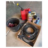 Tie downs, extension cords, antifreeze (1/2 full), carb cleaner, gas can
