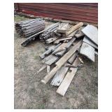 Two rolls snow fence, old wood