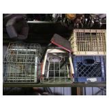 Wire crates, step stools, plastic crates