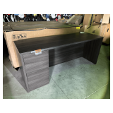 72'w x 24' HON Credenza with File/File Pedestal, Gray Laminate Finish