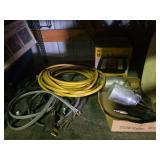 Paint sprayer's, auto polisher, air hoes, dryer cords and TV trays