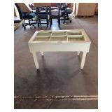 Primitive Glass top coffee table 35x20x21 1/2