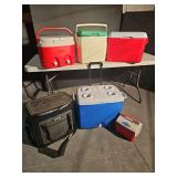 Assortment of Coolers - Coleman, Rubbermaid, RTIC (Zipper Handle is Broken)