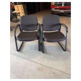 Two black guest arm chairs-new