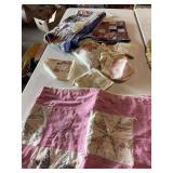 Vintage small quilts and kitchen towels