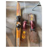 Old wood water ski, trick skis