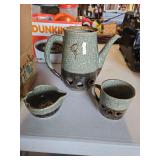 Vintage Glass Pitcher, 6 Cups, Cream and Sugar
